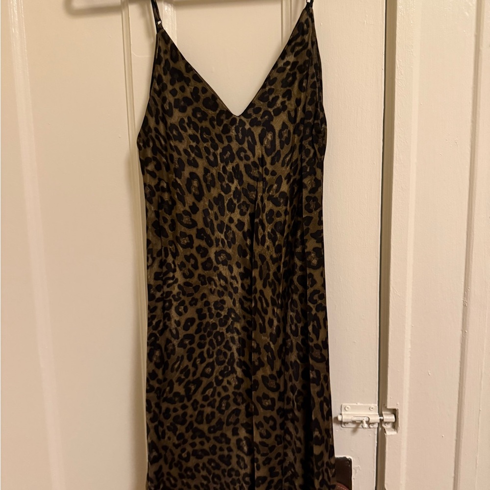 ZARA SIZE MEDIUM Leopard Print Slip Dress